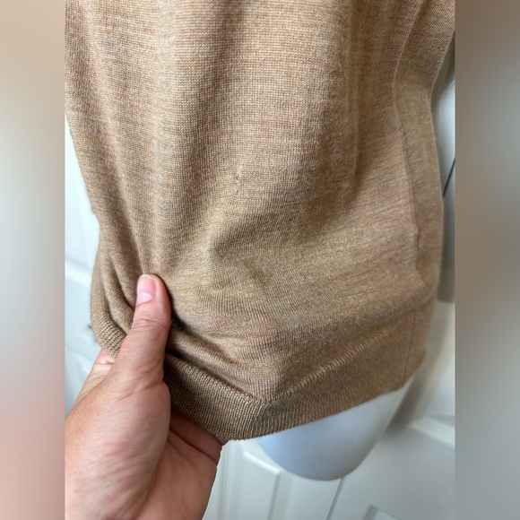 J.CREW Camel Tan 100% Merino Wool Tippi Crewneck Sweater Knit Wardrobe Staple - Picture 9 of 11